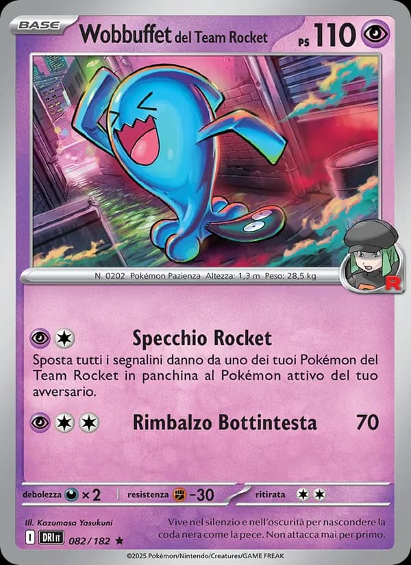 Wobbuffet del Team Rocket card in Italian