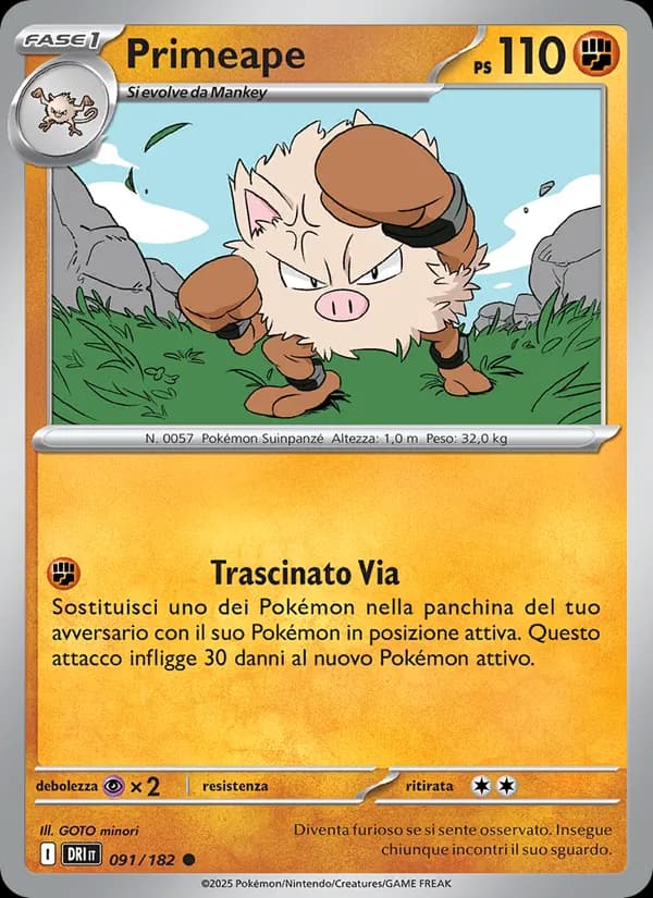 Primeape card in Italian