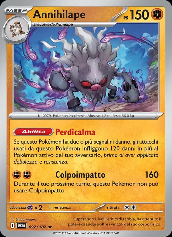 Annihilape card in Italian