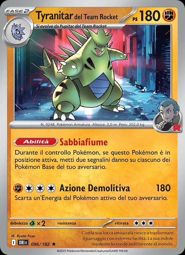 Tyranitar del Team Rocket card in Italian