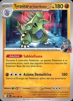 Tyranitar del Team Rocket card in Italian