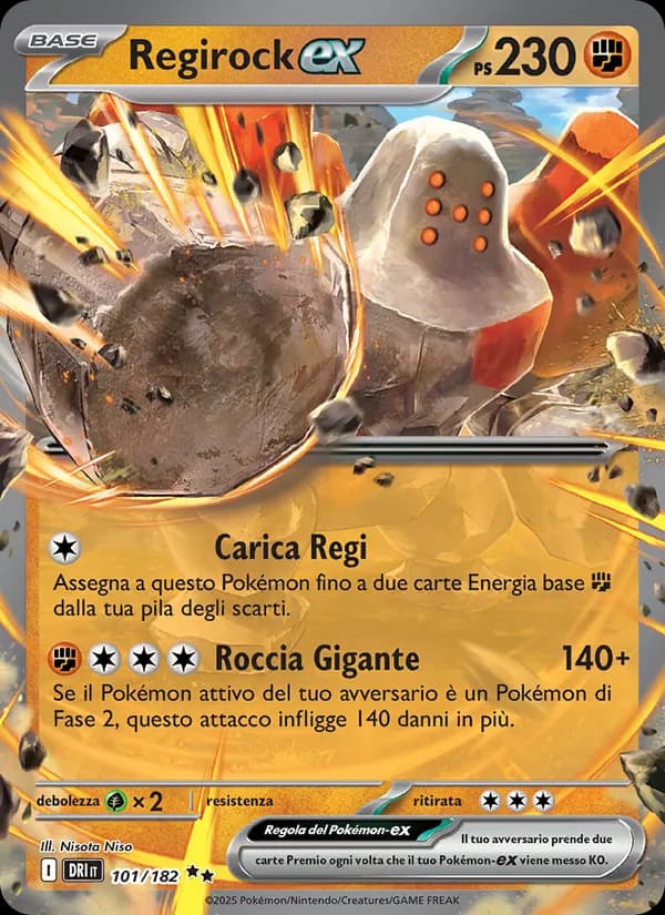 Regirock-ex card in Italian