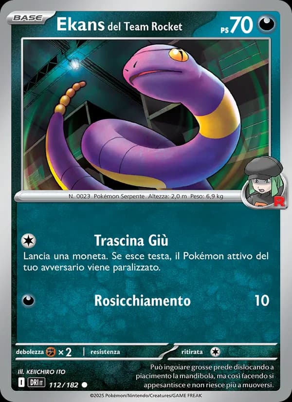 Ekans del Team Rocket card in Italian