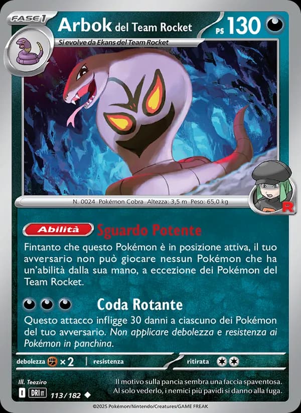 Arbok del Team Rocket card in Italian
