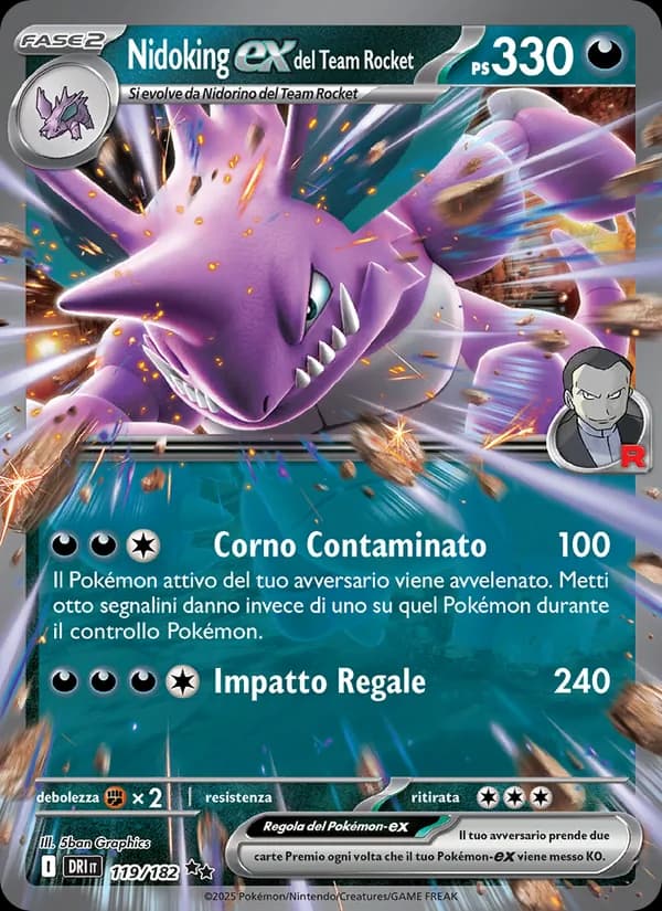 Nidoking-ex del Team Rocket card in Italian