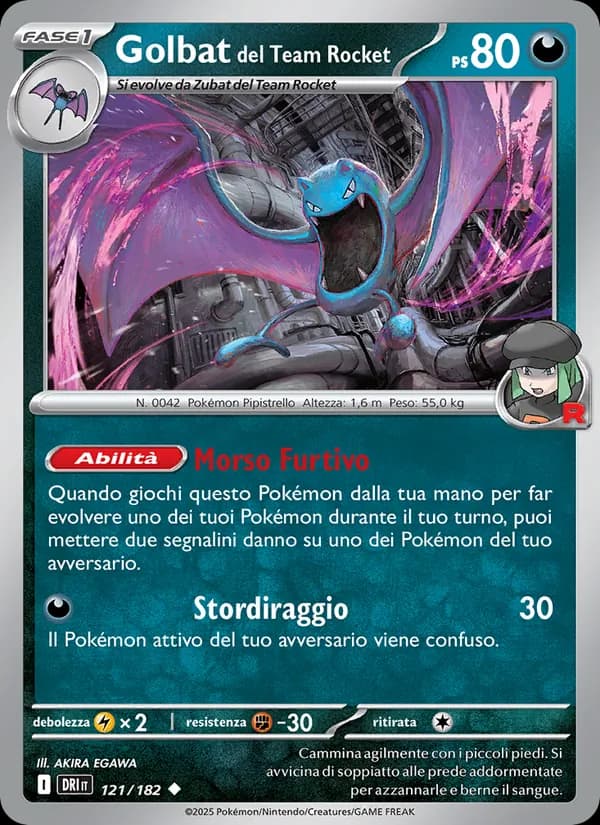 Golbat del Team Rocket card in Italian