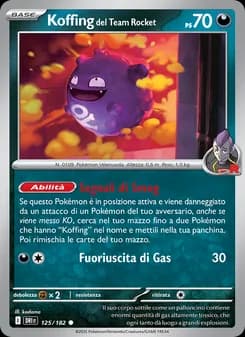 Koffing del Team Rocket card in Italian
