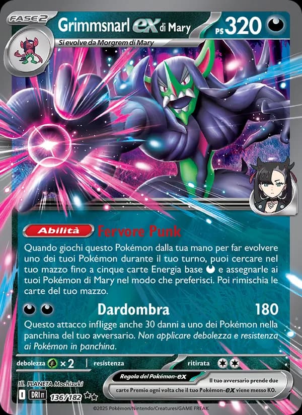 Grimmsnarl-ex di Mary card in Italian