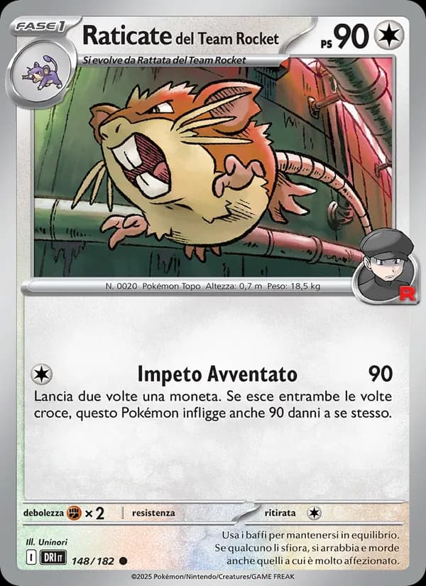 Raticate del Team Rocket card in Italian