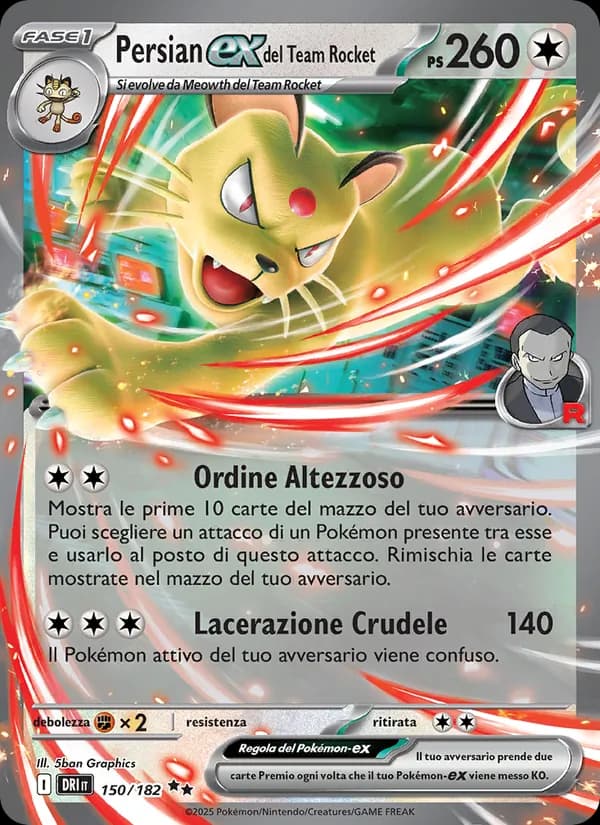 Persian-ex del Team Rocket card in Italian