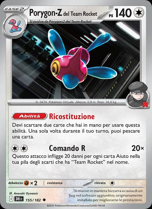 Porygon-Z del Team Rocket card in Italian