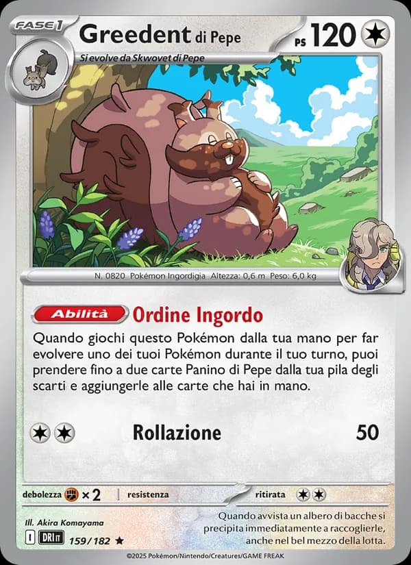 Greedent di Pepe card in Italian