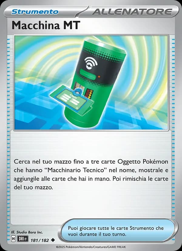 Macchina MT card in Italian