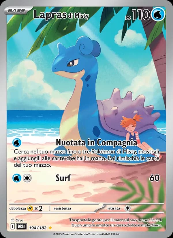 Lapras di Misty card in Italian