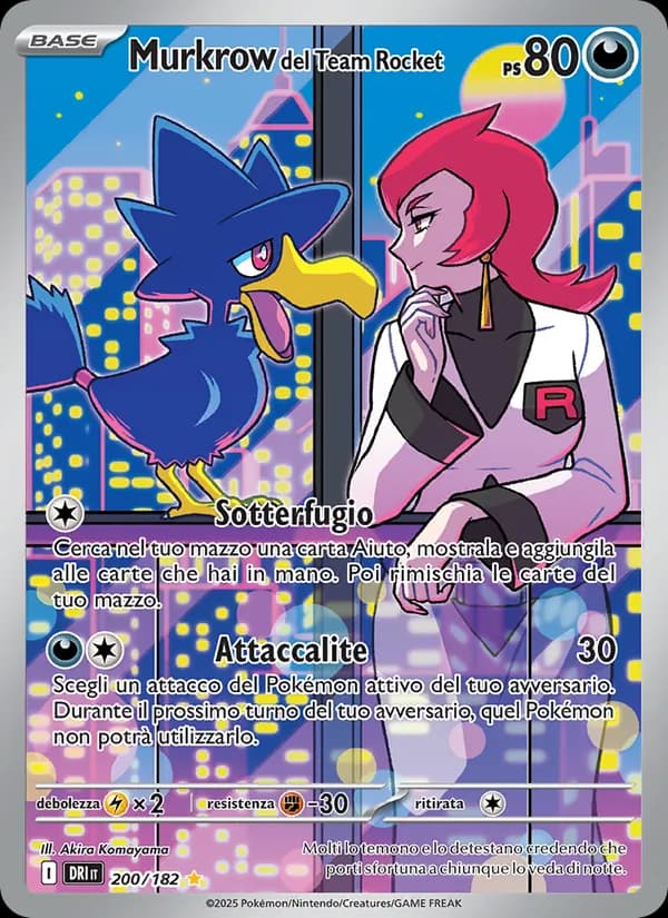 Murkrow del Team Rocket card in Italian