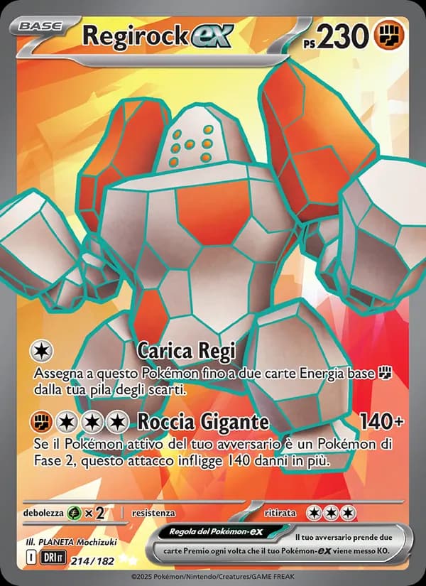 Regirock-ex card in Italian