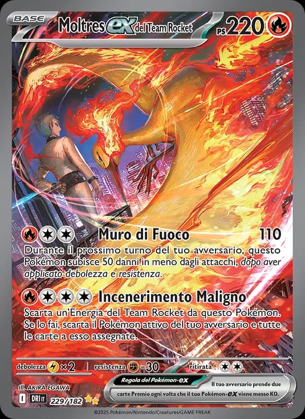 Moltres-ex del Team Rocket card in Italian