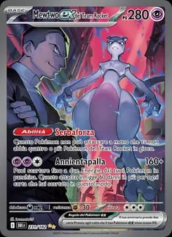 Mewtwo-ex del Team Rocket card in Italian