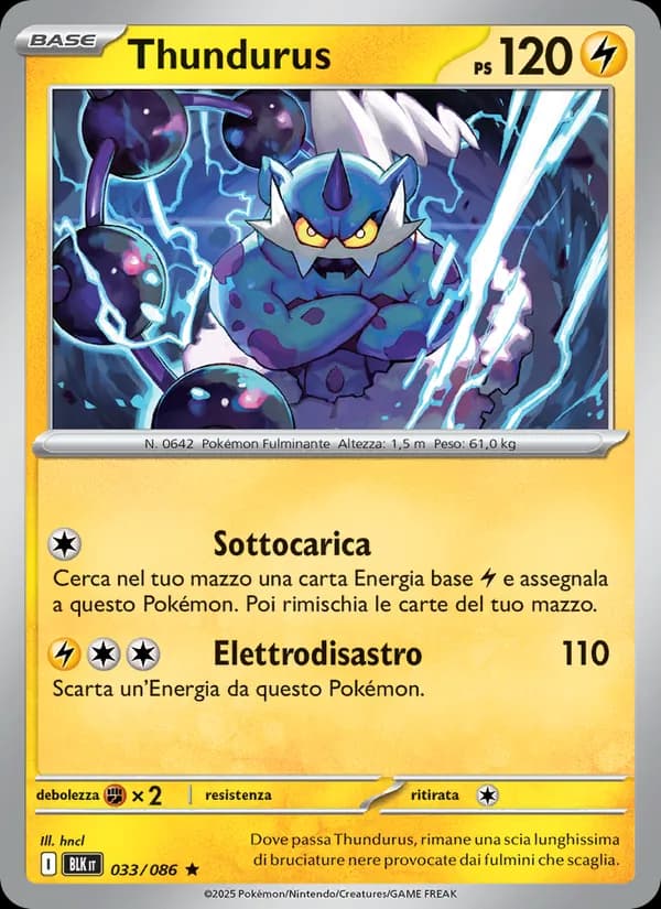 Thundurus card in Italian