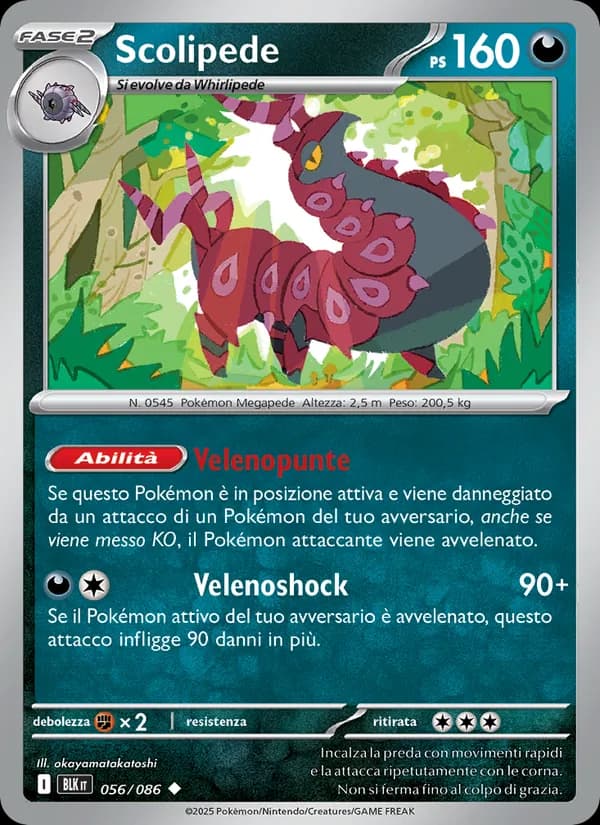 Scolipede card in Italian