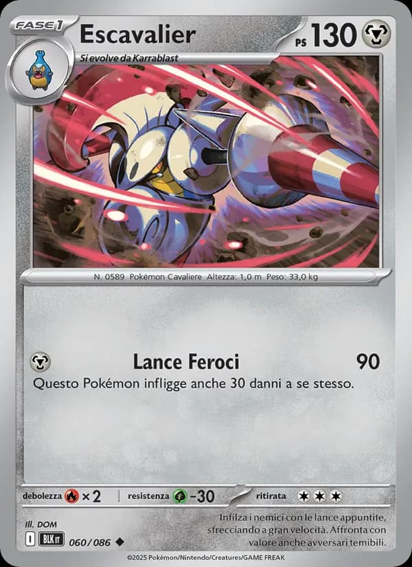 Escavalier card in Italian