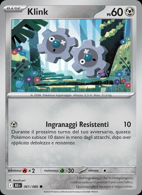 Klink card in Italian