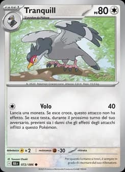 Tranquill card in Italian