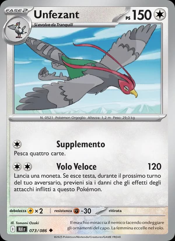 Unfezant card in Italian