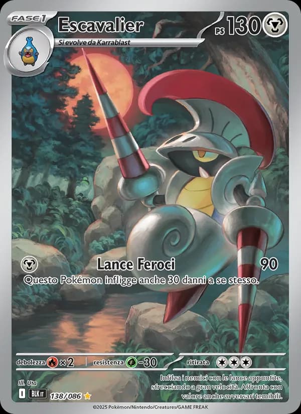 Escavalier card in Italian