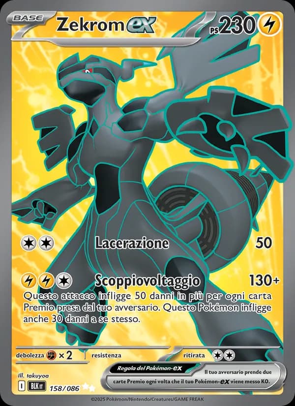 Zekrom-ex card in Italian