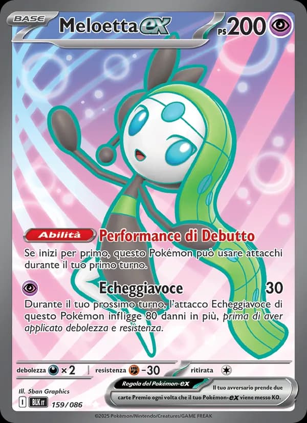 Meloetta-ex card in Italian