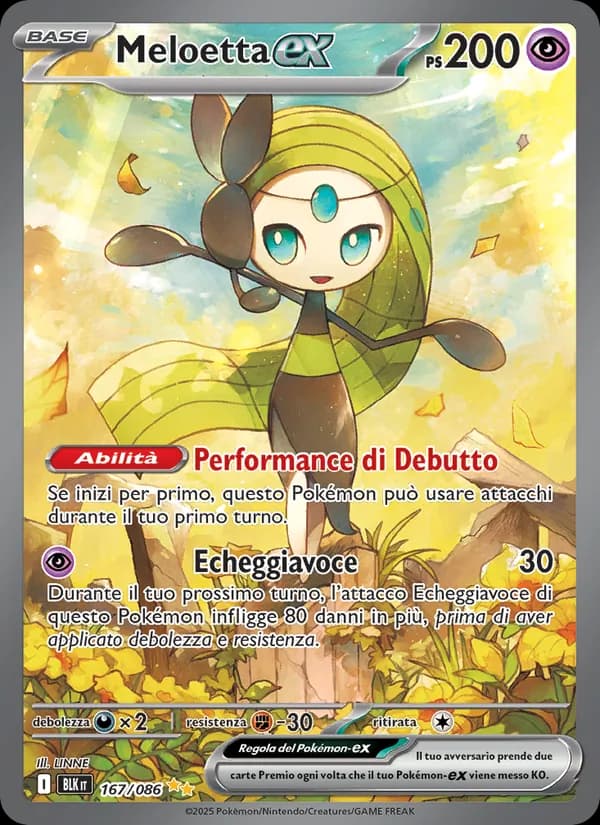 Meloetta-ex card in Italian