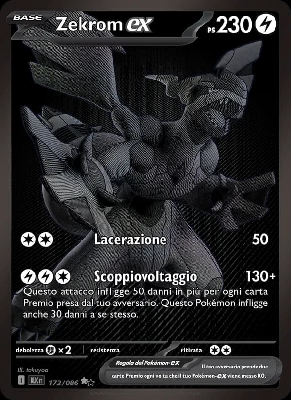 Zekrom-ex card in Italian