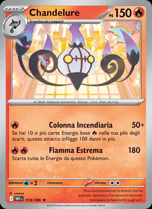Chandelure card in Italian