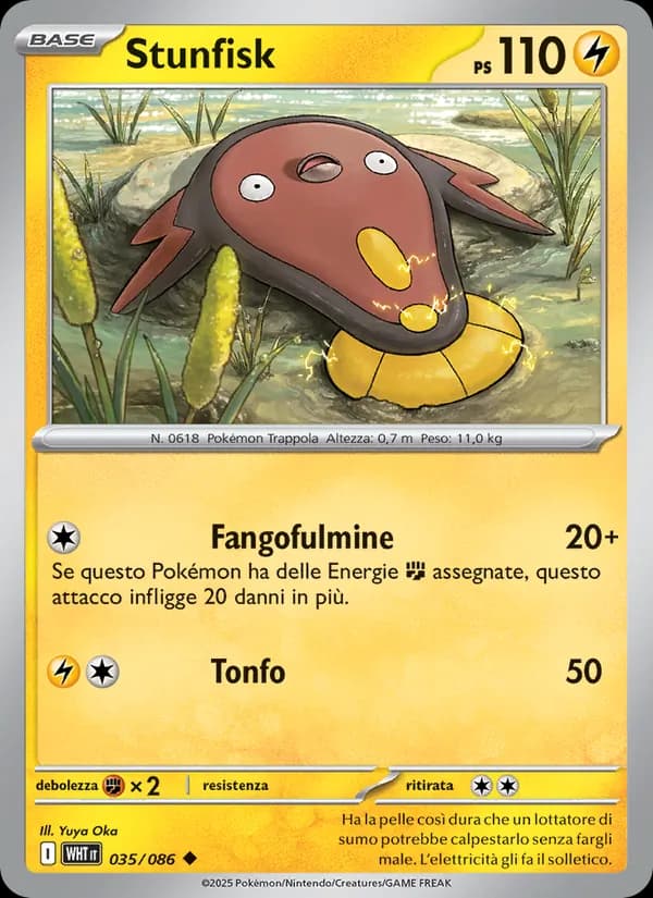 Stunfisk card in Italian