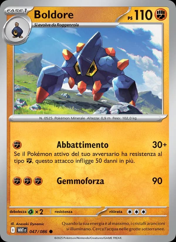 Boldore card in Italian