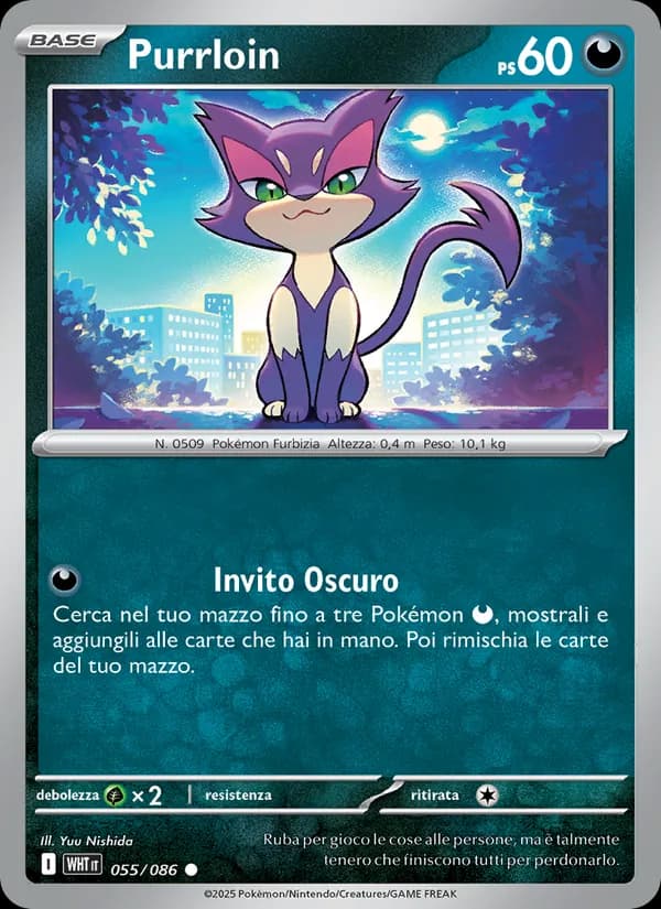 Purrloin card in Italian