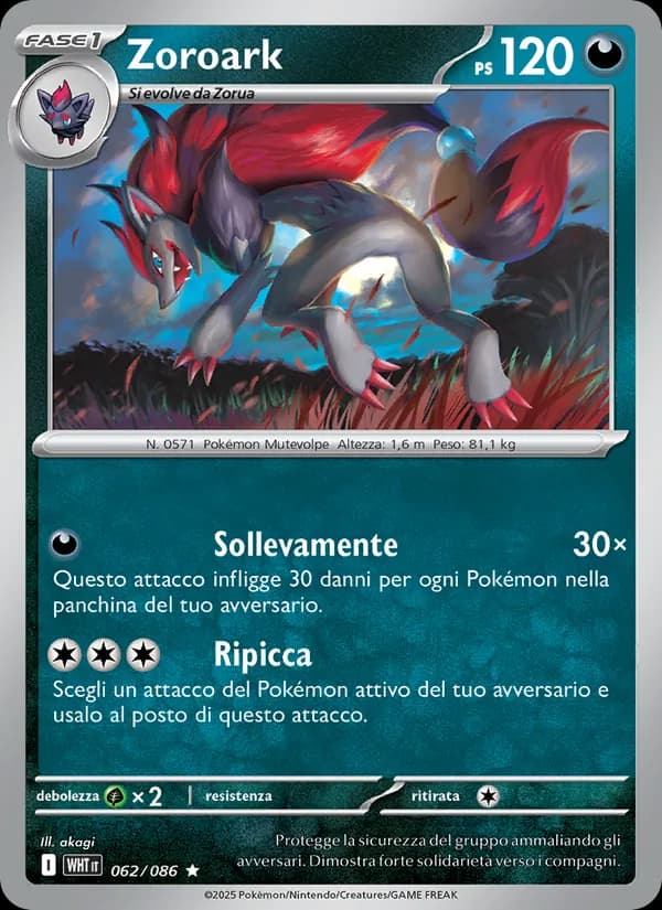 Zoroark card in Italian