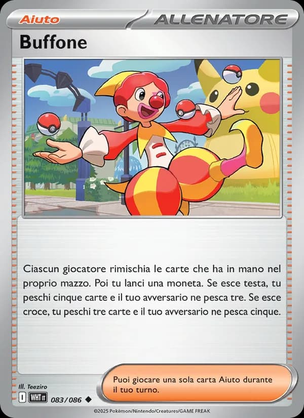 Buffone card in Italian