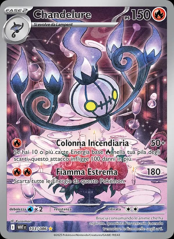 Chandelure card in Italian
