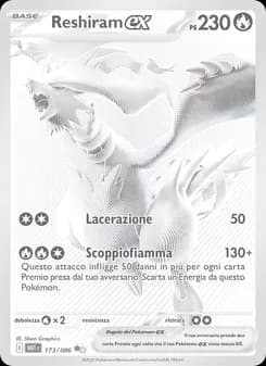 Reshiram-ex card in Italian