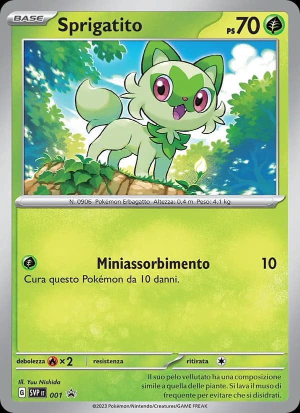 Sprigatito card in Italian
