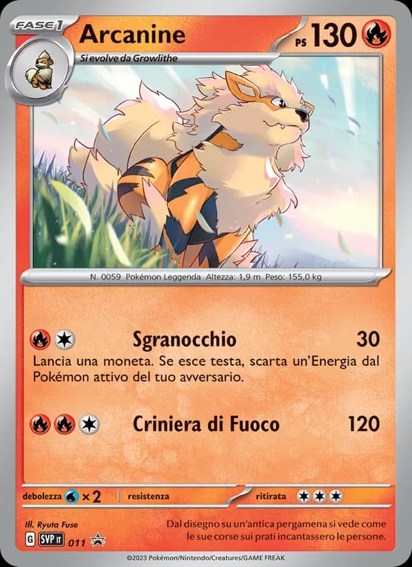 Arcanine card in Italian