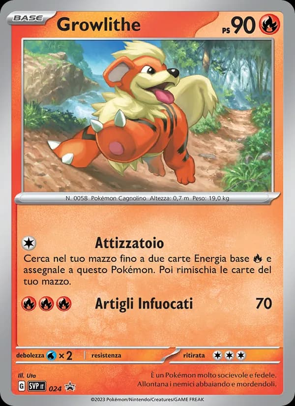 Growlithe card in Italian