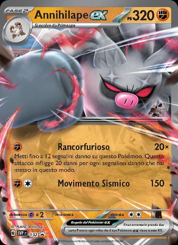 Annihilape-ex card in Italian