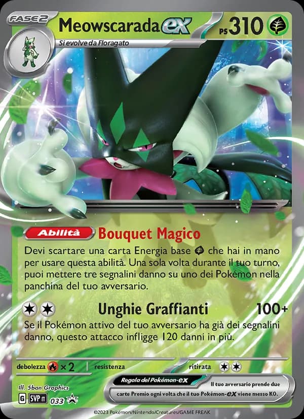 Meowscarada-ex card in Italian