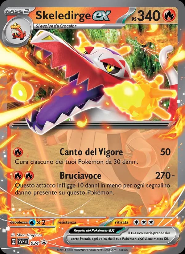 Skeledirge-ex card in Italian