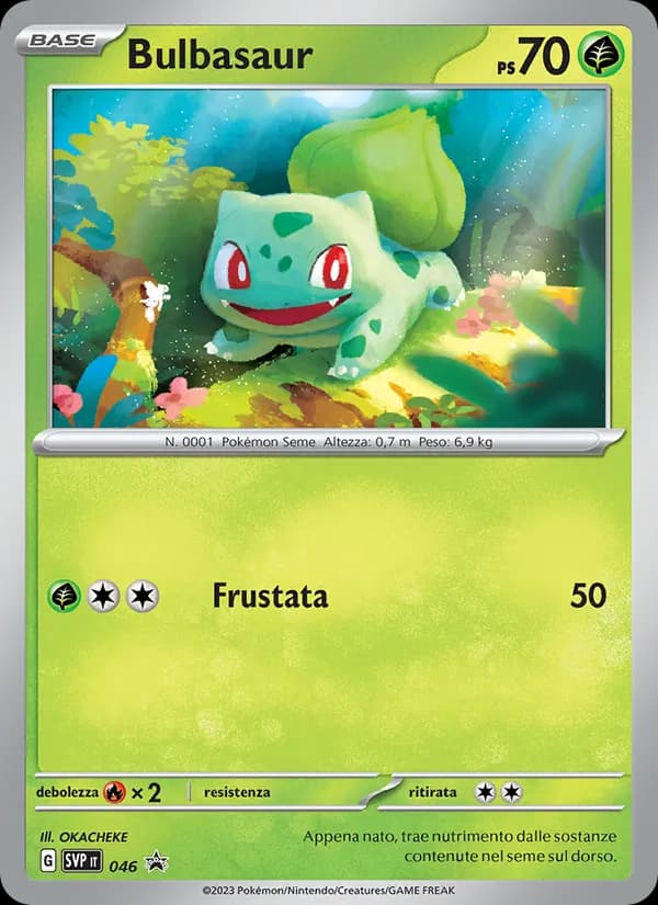 Bulbasaur card in Italian