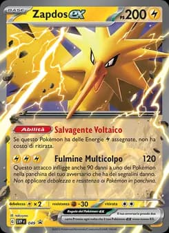 Zapdos-ex card in Italian