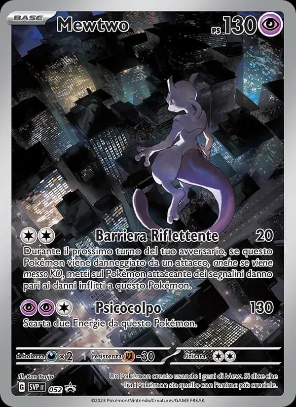 Mewtwo card in Italian